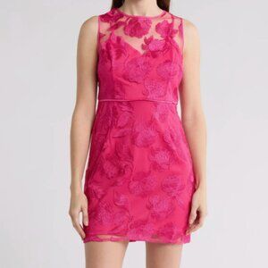 Leafy Embroidered Sheath Dress Sam Edelman Size 8